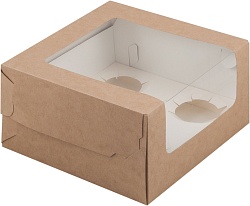 Коробка на 5 капкейков крафт