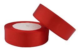 Лента атласная 2,5 см Красный 23 м