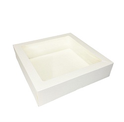 Коробка для клубники в шоколаде 20 см*20 см*4 см белая "1500"